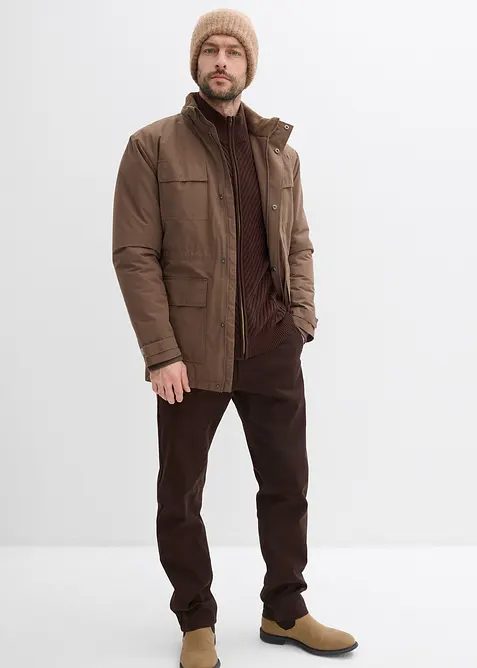 Parka imbottito e foderato in pile con cappuccio staccabile, bonprix