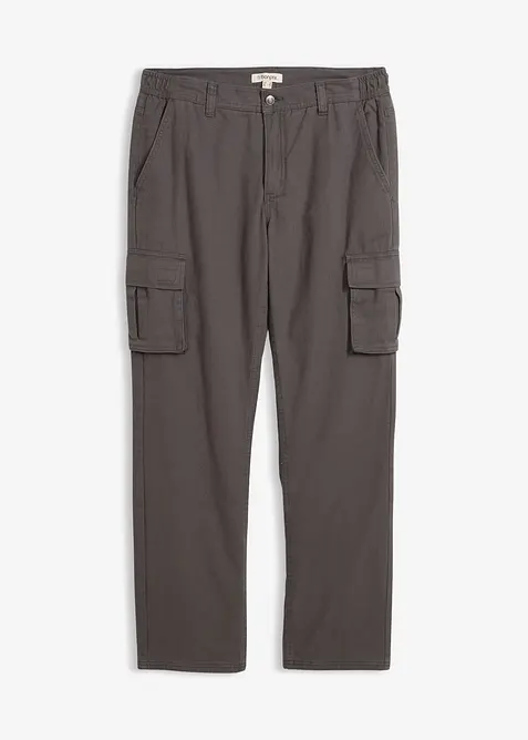 Pantaloni cargo termici con fodera in flanella e vestibilit&agrave; comoda, straight, bonprix