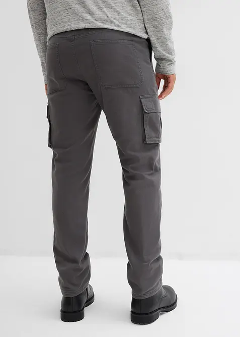 Pantaloni cargo termici con fodera in flanella e vestibilit&agrave; comoda, straight, bonprix