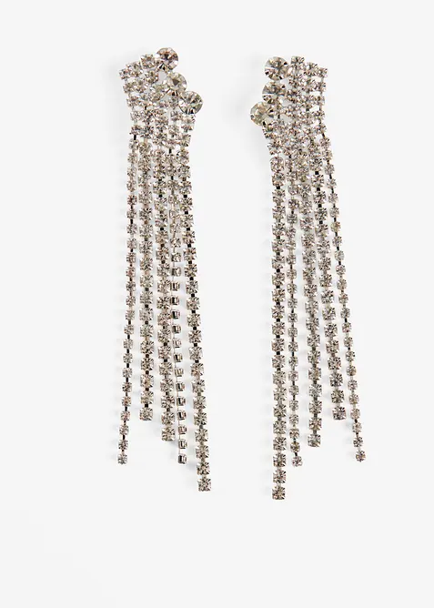 Orecchini a lobo con cristalli di vetro, bonprix