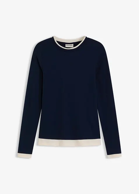 Maglia a maniche lunghe in misto cotone, bonprix