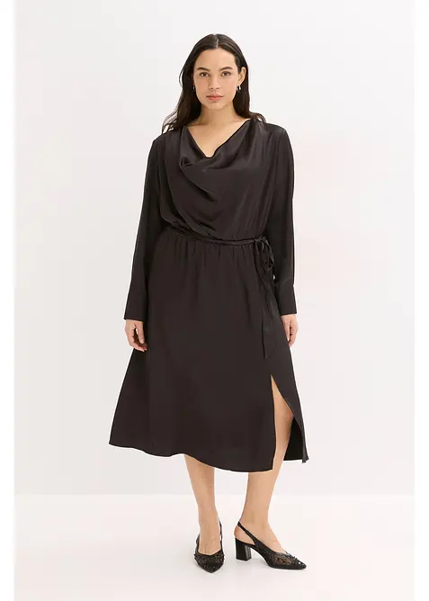 Abito midi in satin lucido, bonprix