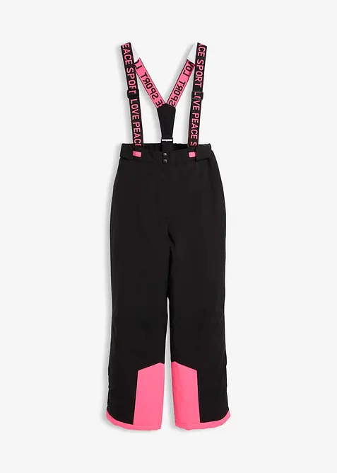 Pantaloni da neve impermeabili con bretelle staccabili, bonprix
