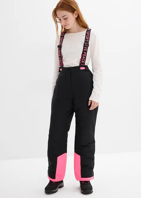 Pantaloni da neve impermeabili con bretelle staccabili, bonprix