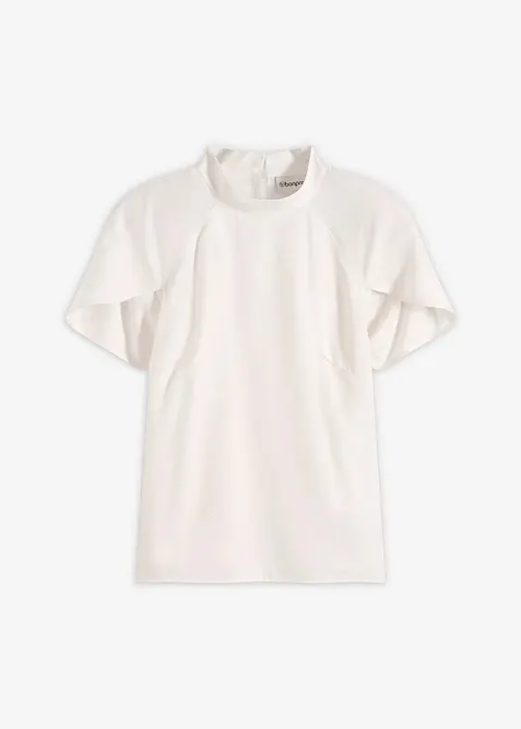Blusa elegante a maniche corte in satin lucido, bonprix