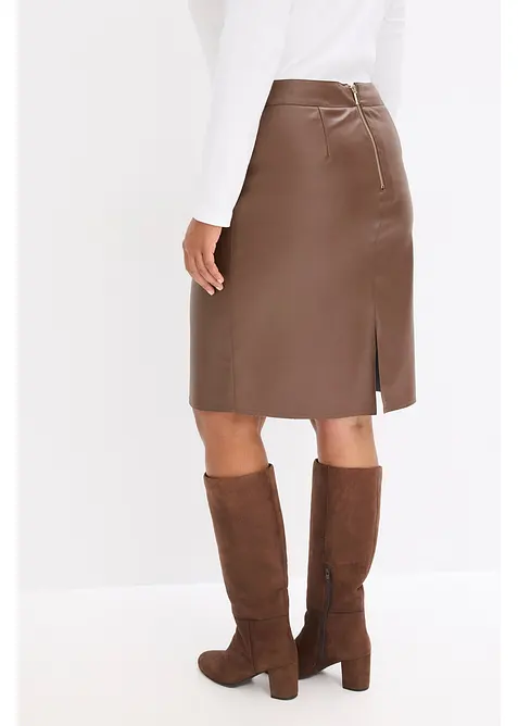 Gonna longuette in similpelle, bonprix