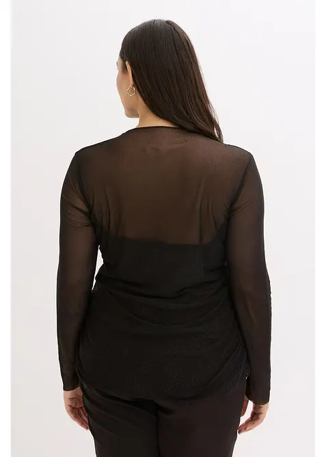 Maglia a maniche lunghe in mesh delicato, bonprix