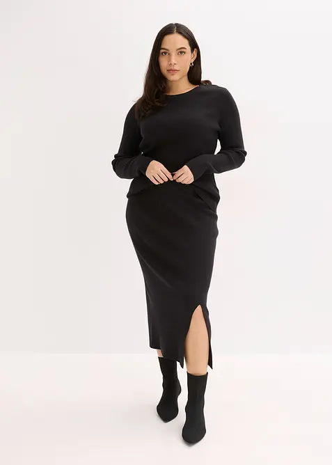 Gonna in filato fine di misto viscosa morbido, bonprix