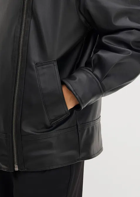 Giacca in similpelle con pelliccia sintetica leopardata, bonprix