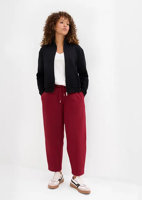 Felpa con zip in puro cotone biologico, bonprix