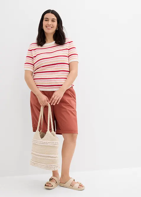 Bermuda in misto cotone paper touch, bonprix