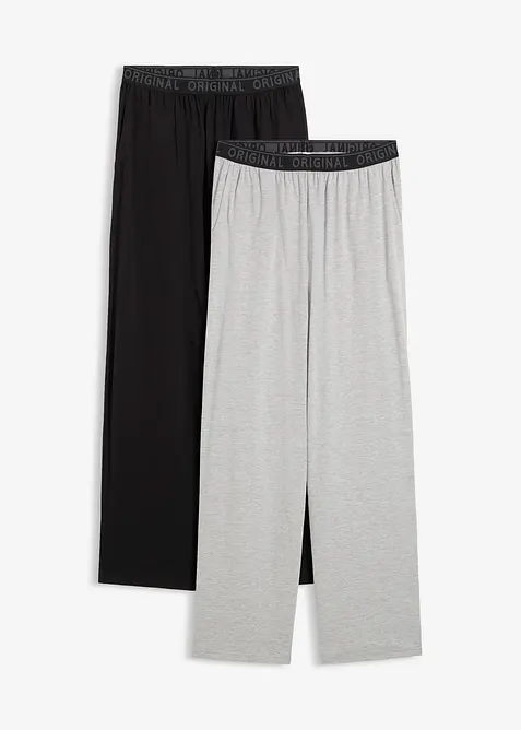Pantaloni pigiama lunghi in puro cotone (pacco da 2), bonprix