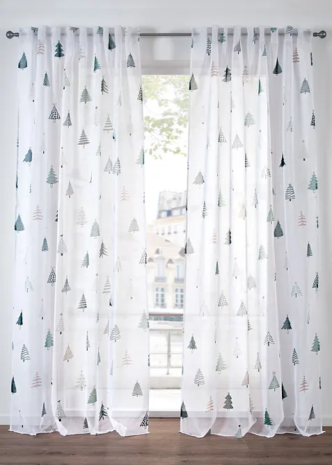 Tenda trasparente con abeti (pacco da 1), bonprix