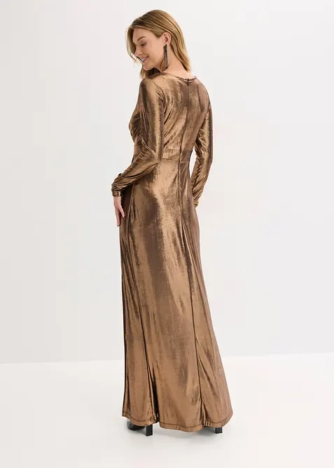 Abito lungo in fine jersey metallizzato, bonprix