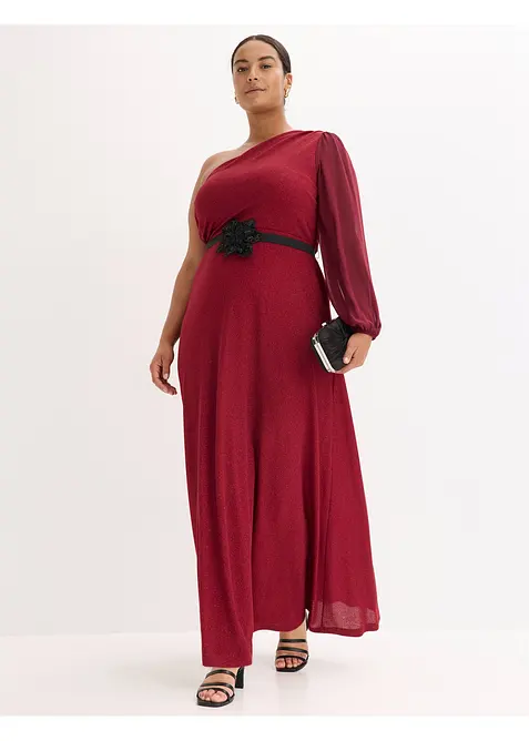 Abito monospalla glitterato, bonprix