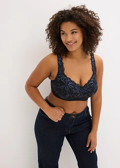 Reggiseno contenitivo senza ferretto con filato glitterato multicolore, bonprix