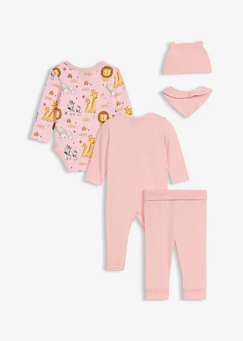 Corredino base per neonato in puro cotone biologico (set 5 pezzi), bonprix