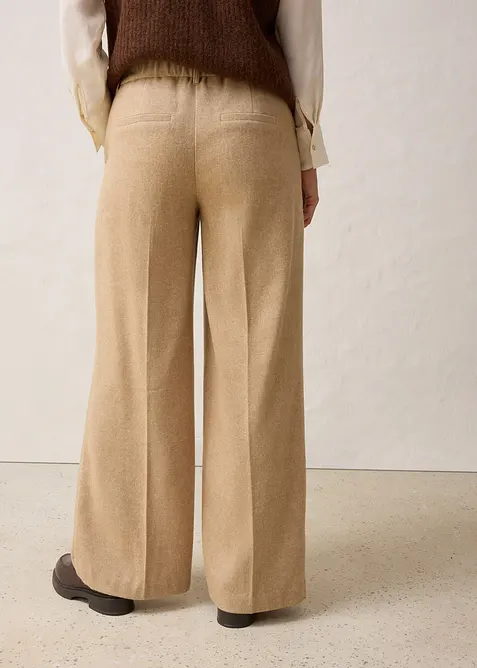 Pantaloni in misto lana con struttura a spina di pesce, bonprix