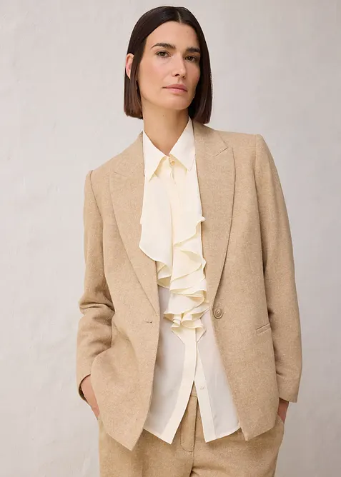 Blazer in misto lana a spina di pesce, bonprix
