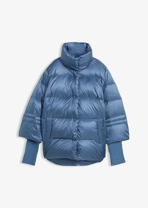 Piumino con piume riciclate e maniche di maglia, bonprix