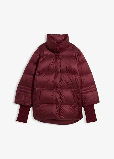 Piumino con piume riciclate e maniche di maglia, bonprix