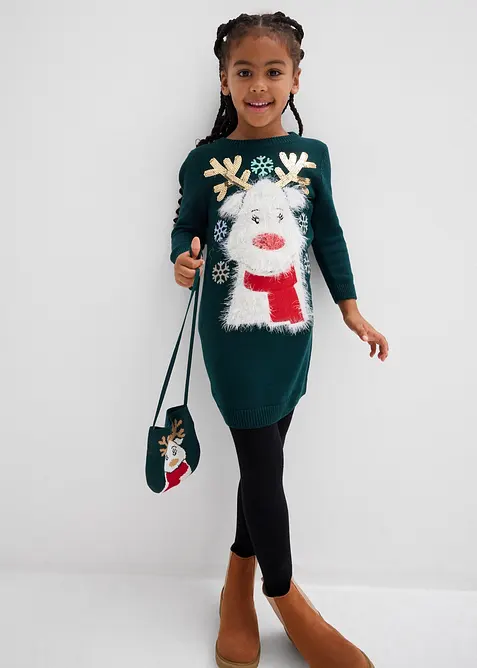 Abito in maglia e borsetta (set 2 pezzi), bonprix