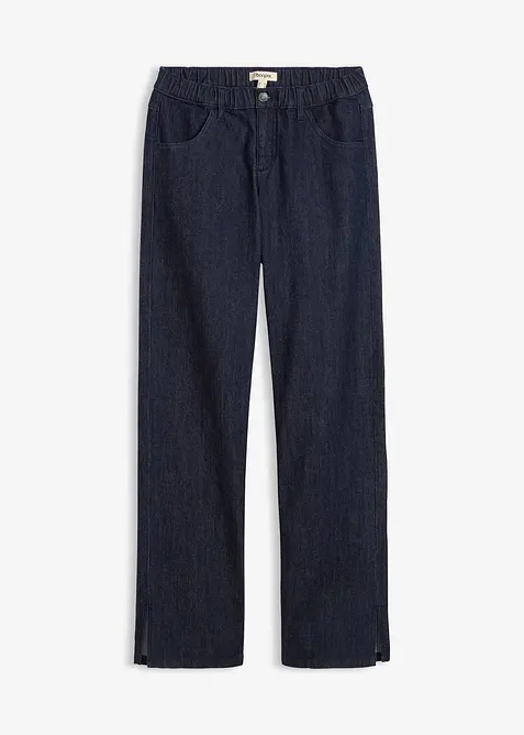 Jeans wide leg con cinta comoda, vita alta, bonprix