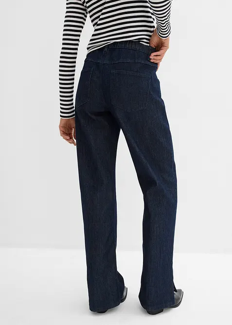 Jeans wide leg con cinta comoda, vita alta, bonprix
