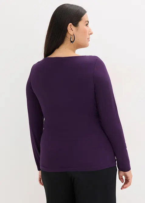 Maglia con inserto in mesh e pietruzze glitterate, bonprix