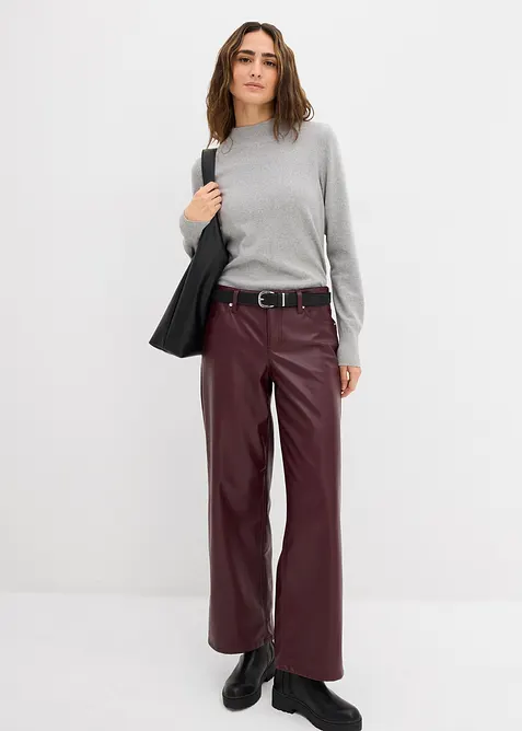 Pantaloni larghi in similpelle, bonprix
