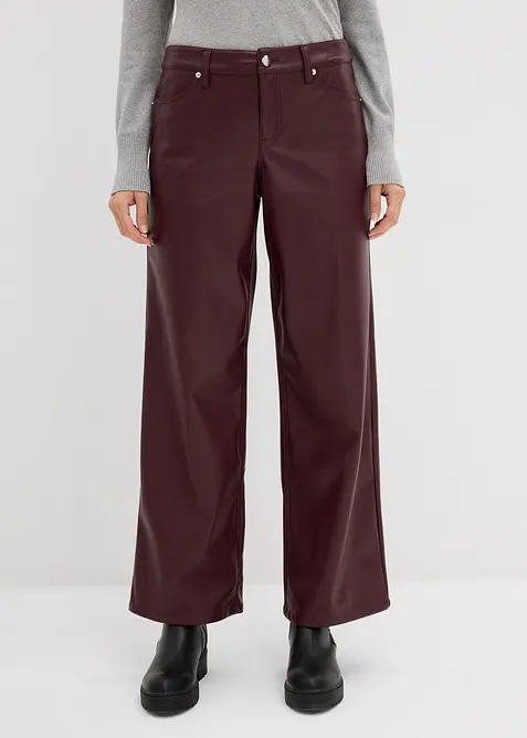 Pantaloni larghi in similpelle, bonprix