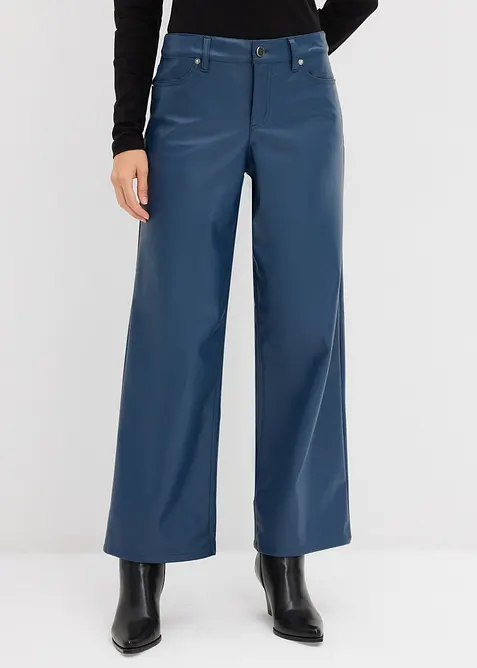 Pantaloni larghi in similpelle, bonprix