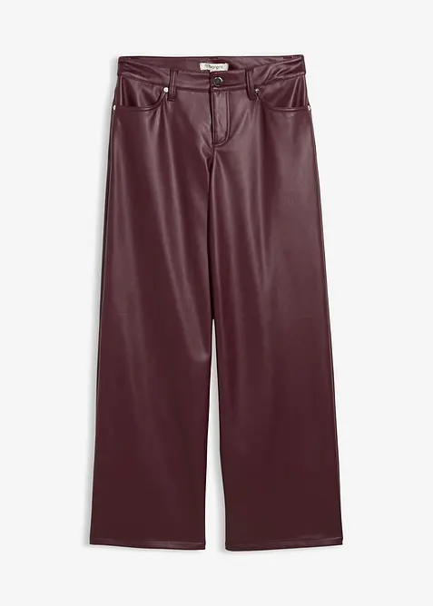 Pantaloni larghi in similpelle, bonprix