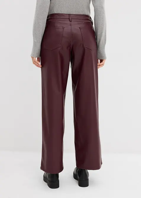 Pantaloni larghi in similpelle, bonprix