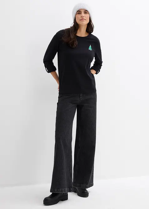 Maglia a maniche lunghe in puro cotone biologico, bonprix