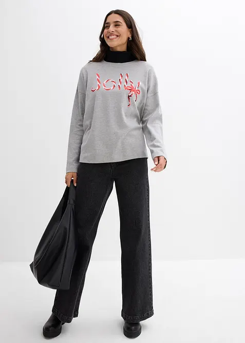 Maglia a maniche lunghe in puro cotone biologico, bonprix