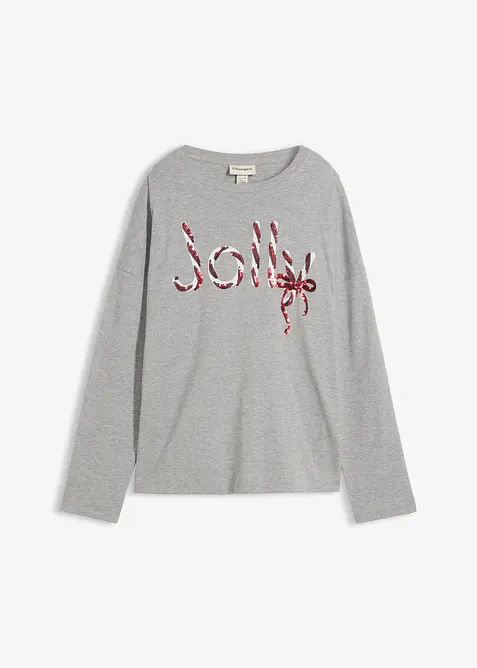 Maglia a maniche lunghe in puro cotone biologico, bonprix