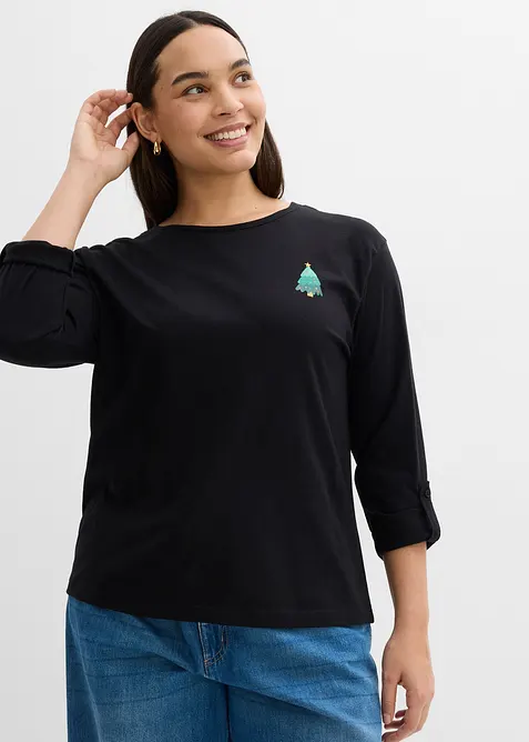 Maglia a maniche lunghe in puro cotone biologico, bonprix