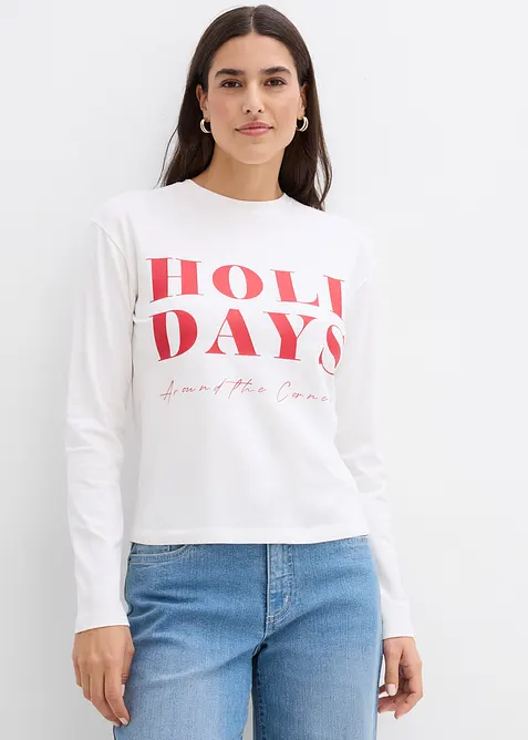 Maglia a maniche lunghe in misto cotone biologico, bonprix