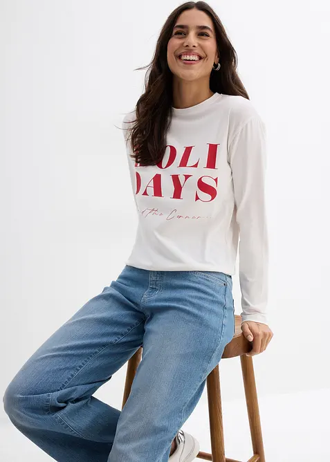 Maglia a maniche lunghe in misto cotone biologico, bonprix