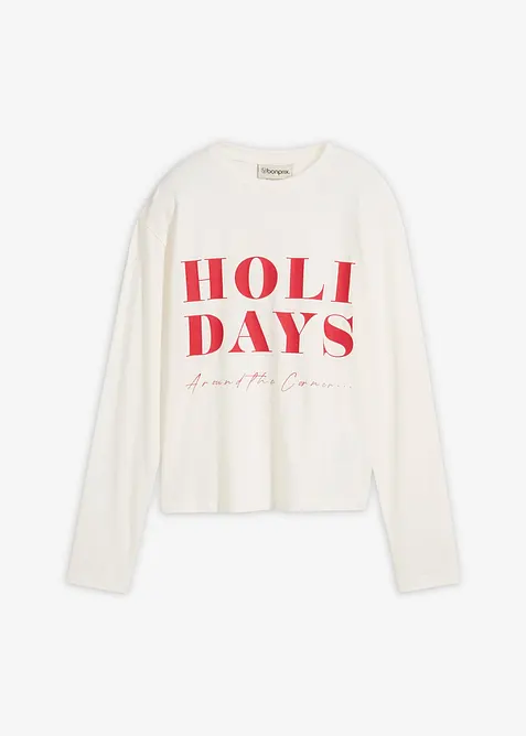 Maglia a maniche lunghe in misto cotone biologico, bonprix