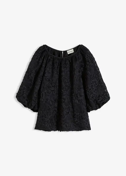 Blusa con motivo floreale operato, bonprix