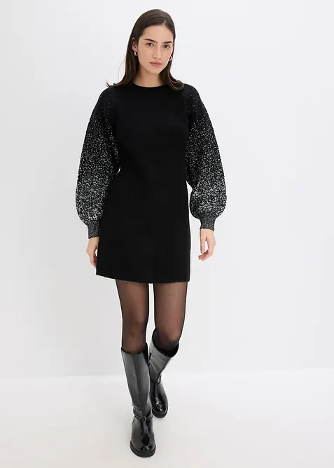 Abito in maglia con effetto glitterato, bonprix