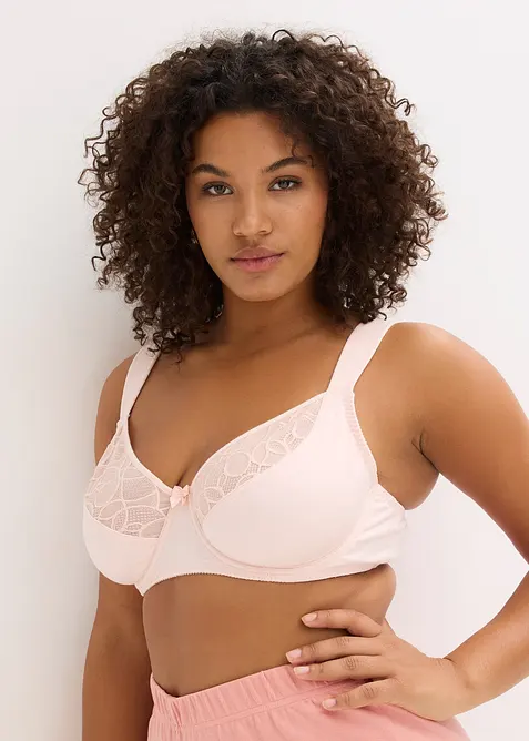 Reggiseno con ferretto, cotone biologico e pizzo (pacco da 2), bonprix