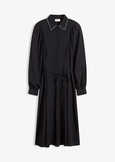 Abito midi con applicazione di perline, bonprix