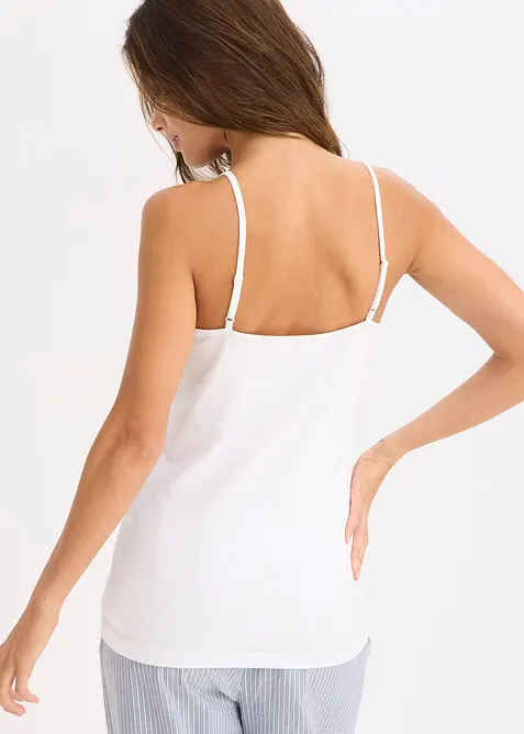 Canottiera con cotone biologico e pizzo (pacco da 2), bonprix