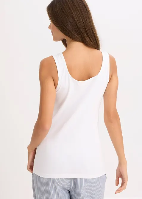 Canottiera con cotone biologico e pizzo (pacco da 2), bonprix