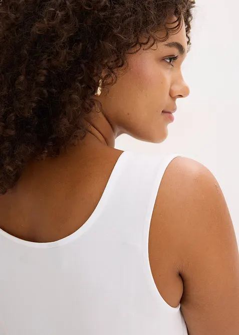 Canottiera con cotone biologico e pizzo (pacco da 2), bonprix