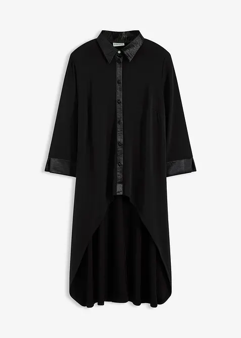 Blusa di jersey con inserti di satin, bonprix