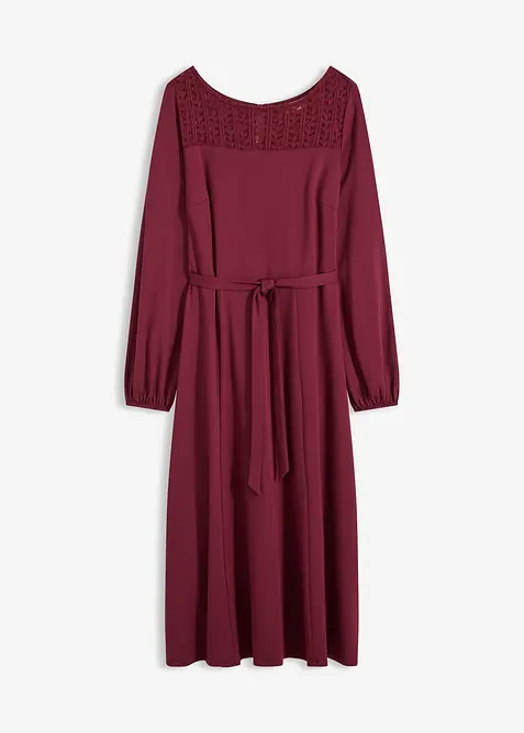 Abito in punto di Roma con pizzo, bonprix